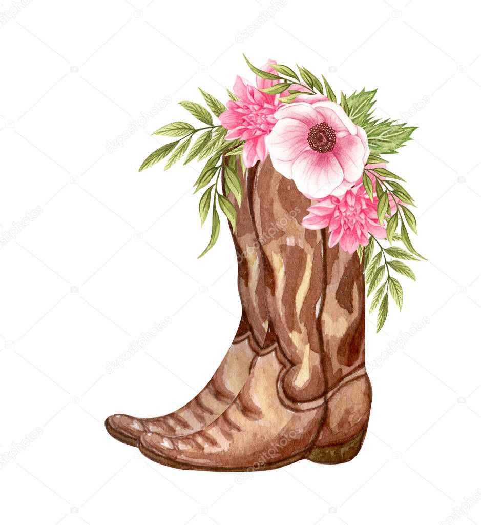 Botas vaqueras con flores sale