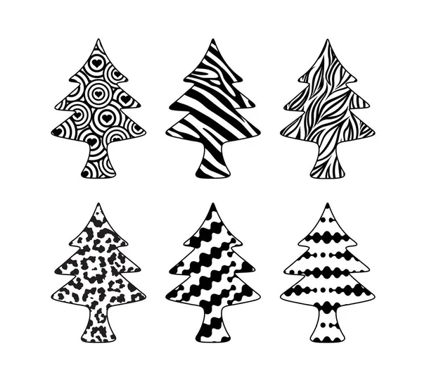 Árvore Natal Ideia Design Criativo Impressão Animal Natureza Impressão Abstrata — Vetor de Stock