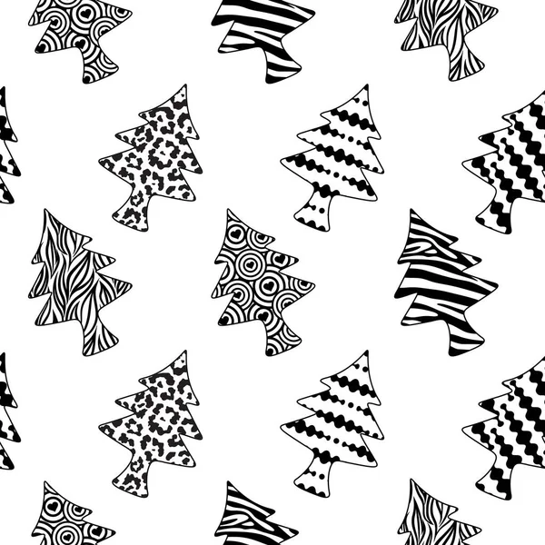Árbol Navidad Idea Diseño Creativo Fondo Patrón Sin Costuras Animal — Archivo Imágenes Vectoriales