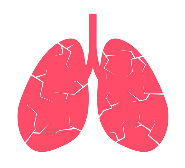 Pneumonia Lung Cancer Disease Illness Damaging Internal Organ Human Body — Vector de stock
