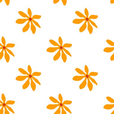 Çiçekler kusursuz desenli. Vektör çizimi. El yapımı kumaş, hediye paketi, duvar tasarımı.