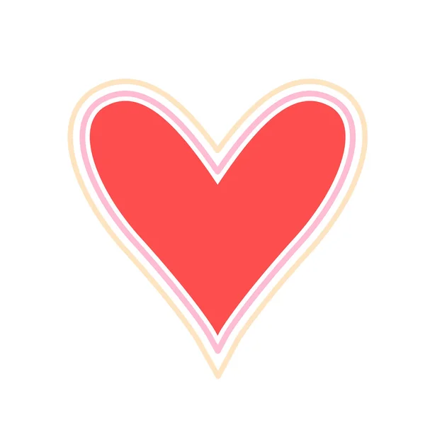 Bunte Herzform Design Valentinstag Symbol Vektor Illustration — Stockvektor