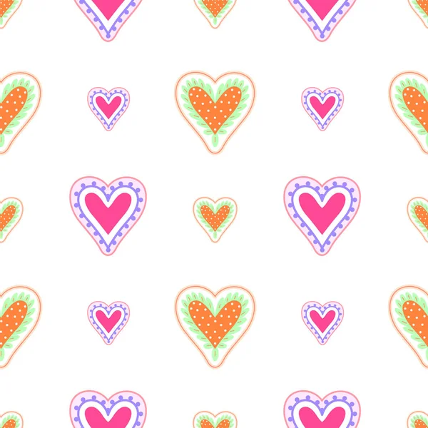 Heart Seamless Pattern Vector Illustration Good Wedding Invitation Valentine Day - Stok Vektor