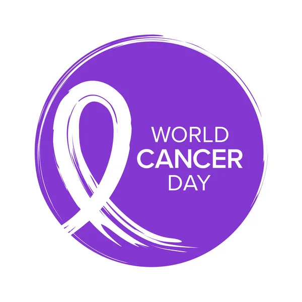 Ruban Sensibilisation Cancer Concept Journée Mondiale Cancer Illustration Vectorielle — Image vectorielle