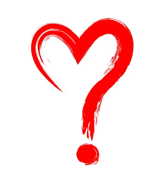 Καρδιά Σχηματίζει Ερωτηματικό Χειροποίητο Πινέλο Ευελιξία Διανυσμάτων — Διανυσματικό Αρχείο