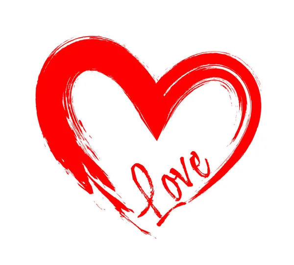 Amor Forma Corazón Estilo Pincel Mano Para Día San Valentín — Archivo Imágenes Vectoriales