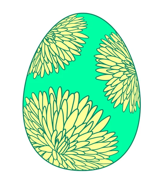 Osterei Mit Blumenmuster Frohe Ostern Vektorillustration — Stockvektor