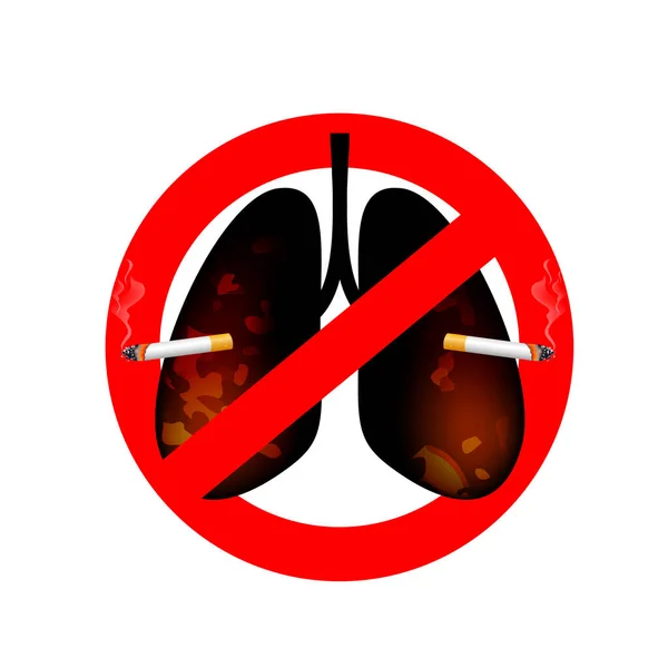 Stop Smoking World Tobacco Day Smoking Harmful Human Lungs Resulting — Stok Vektör