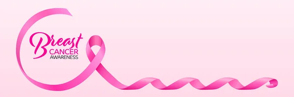 Pink Ribbon Curve Breast Shape Breast Cancer Awareness Month Campaign Royalty Free Εικονογραφήσεις Αρχείου