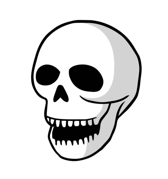 Human Skull Design Halloween Poster Shirt Card Banner Sign Vector —  Vetores de Stock