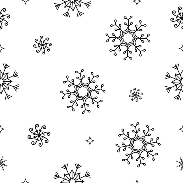 Schneeflocken Winter Nahtlose Muster Vektorillustration Frohe Weihnachten Saisonales Konzept — Stockvektor