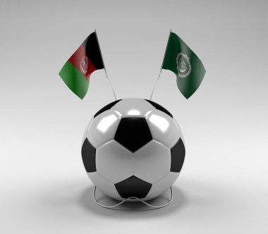Afganistan - Arap Ligi Futbol Bayrakları, Beyaz Arkaplan - 3D Render