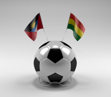 Antigua-ve-Barbuda - Bolivya Futbol Bayrakları, Beyaz Arkaplan - 3D Render