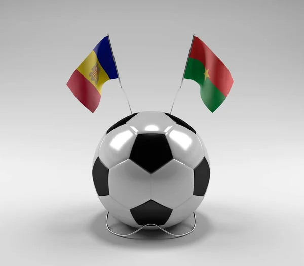 Andorra Burkina Faso Voetbal Vlaggen Witte Achtergrond Render — Stockfoto