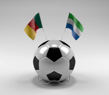 Kamera - Sierra-Leone Futbol Bayrakları, Beyaz Arkaplan - 3D Render