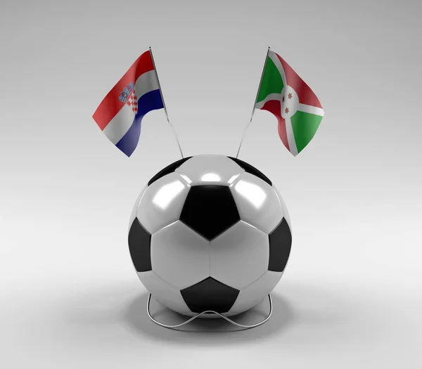 Хорватия Бурунди Футбольные Флаги Белый Фон Рендер — стоковое фото