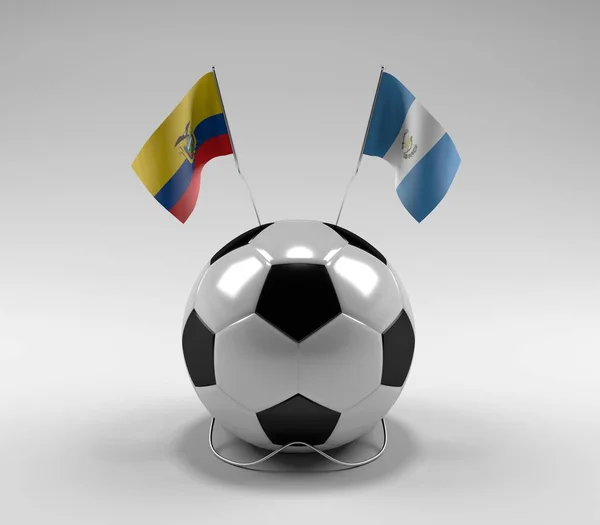 Ecuador Guatemala Voetbal Vlaggen Witte Achtergrond Render — Stockfoto