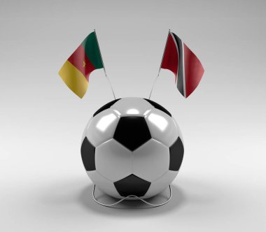 Kamera - Trinidad ve Tobago Futbol Bayrakları, Beyaz Arkaplan - 3D Render