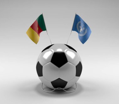 Kamerun - Birleşmiş Milletler Bayrakları, Beyaz Arkaplan - 3D Render