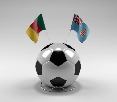 Kamera - Fiji Futbol Bayrakları, Beyaz Arkaplan - 3D Render