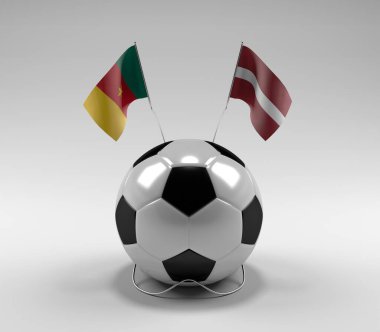 Kamera - Letonya Futbol Bayrakları, Beyaz Arkaplan - 3D Render