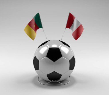 Kamera - Peru Futbol Bayrakları, Beyaz Arkaplan - 3D Render