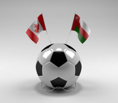 Kanada - Umman Futbol Bayrakları, Beyaz Arkaplan - 3D Render