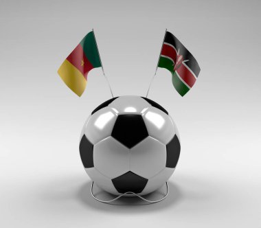 Kamera - Kenya Futbol Bayrakları, Beyaz Arkaplan - 3D Render