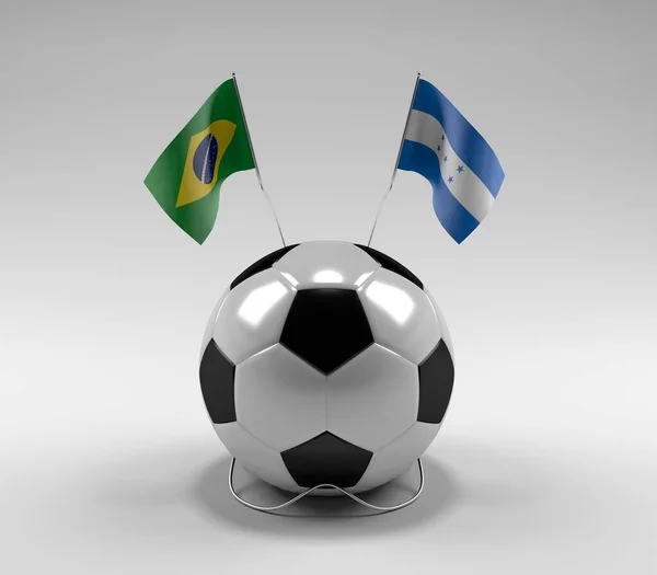 Brasilien Honduras Fotbollsflaggor Vit Bakgrund Render — Stockfoto