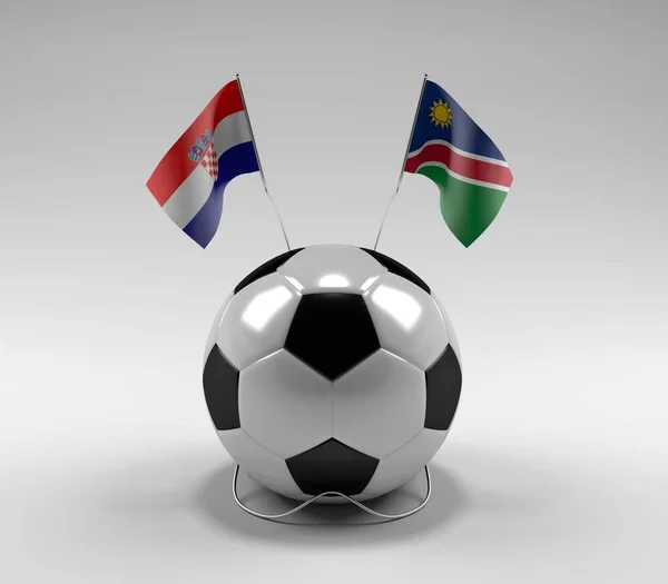 Croatie Drapeaux Football Namibiens Fond Blanc Render — Photo