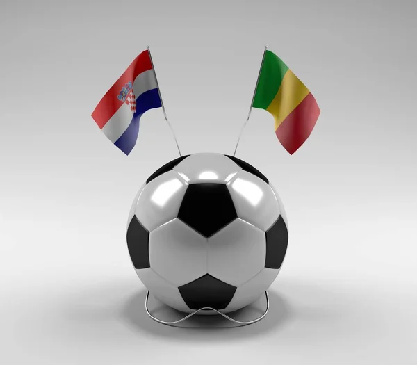 Croatia Mali Football Flags White Background Render — Stock Photo, Image