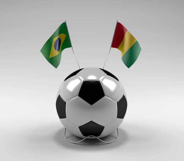 Brasilien Guineas Fotbollsflaggor Vit Bakgrund Render — Stockfoto