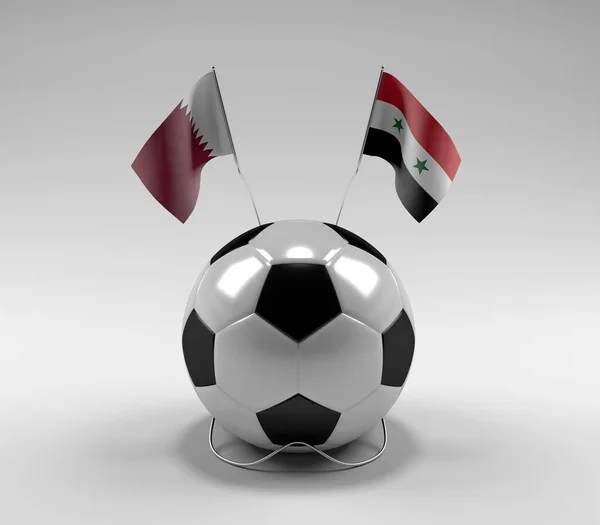 Qatar Syria Football Flags White Background Render — Stock Photo, Image
