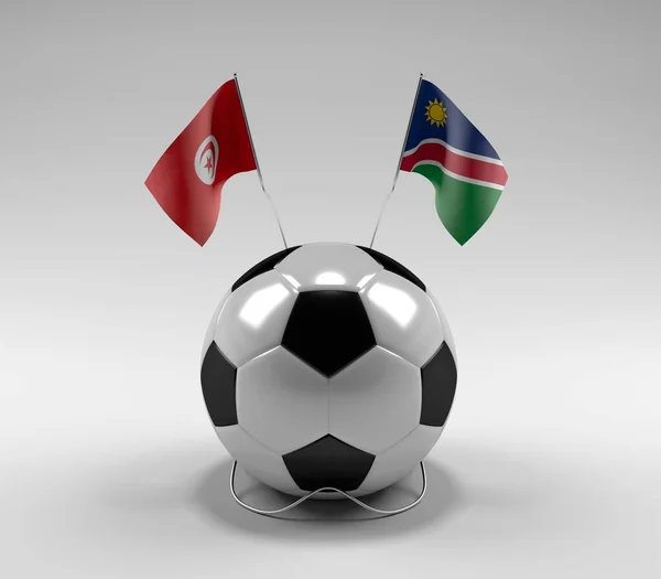 Tunisia Namibia Football Flags White Background Render — 스톡 사진