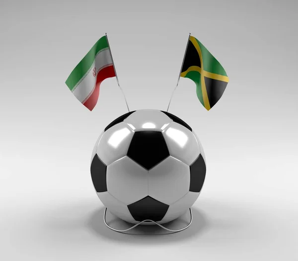 Iran Jamaica Football Flags White Background Render — Stock Photo, Image