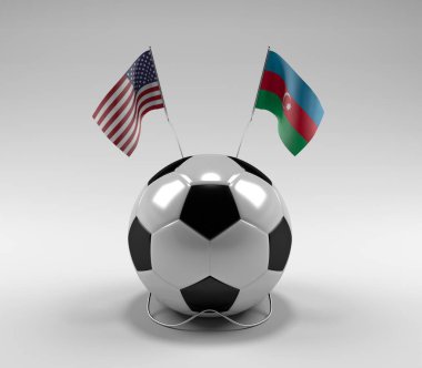 Azerbaycan Futbol Bayrakları, Beyaz Arkaplan - 3D Render