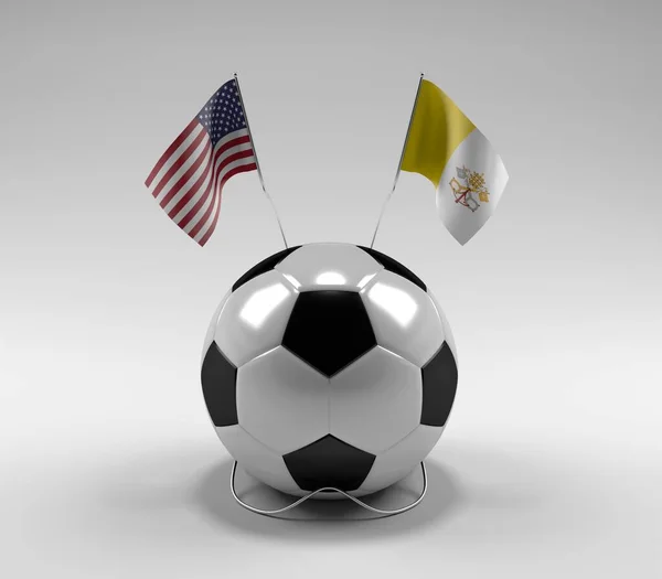 United States America Vatican City Football Flags White Background Render — Stock Photo, Image