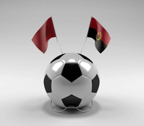 Morocco Angola Football Flags White Background Render — Photo