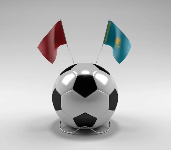 Morocco Kazakhstan Football Flags White Background Render — Photo