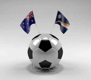 Avusturalya - Marshall-Adaları Futbol Bayrakları, Beyaz Arkaplan - 3D Render