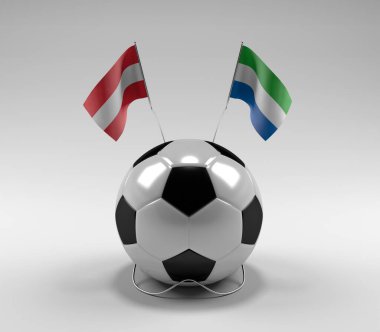 Avusturya - Sierra-Leone Futbol Bayrakları, Beyaz Arkaplan - 3D Render
