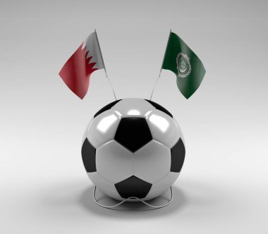 Bahreyn - Arap Ligi Futbol Bayrakları, Beyaz Arkaplan - 3D Render