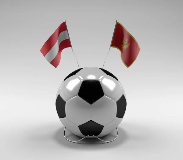 Austria Montenegro Football Flags White Background Render — Stock Photo, Image