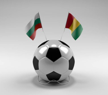 Bulgaristan - Gine Futbol Bayrakları, Beyaz Arkaplan - 3D Hazırlama