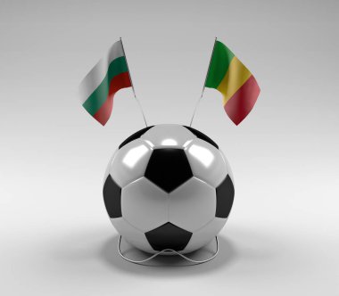 Bulgaristan - Mali Futbol Bayrakları, Beyaz Arkaplan - 3D Hazırlama