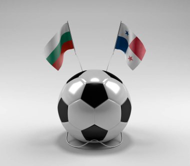 Bulgaristan - Panama Bayrakları, Beyaz Arkaplan - 3D Hazırlama