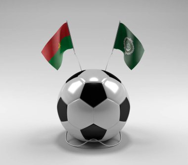 Burkina-Faso - Arap Ligi Futbol Bayrakları, Beyaz Arkaplan - 3D Render