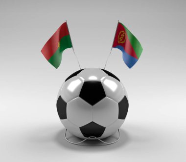 Burkina-Faso - Eritre Futbol Bayrakları, Beyaz Arkaplan - 3D Render