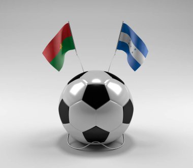 Burkina-Faso - Honduras Futbol Bayrakları, Beyaz Arkaplan - 3D Render