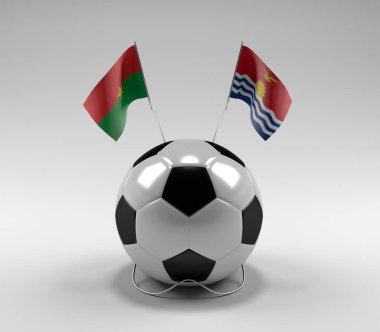Burkina-Faso - Kiribati Futbol Bayrakları, Beyaz Arkaplan - 3D Render